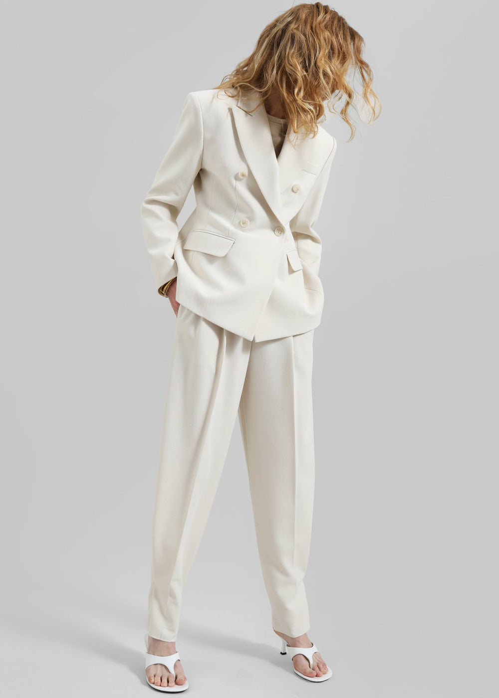 Dina Double Breasted Blazer - Cream