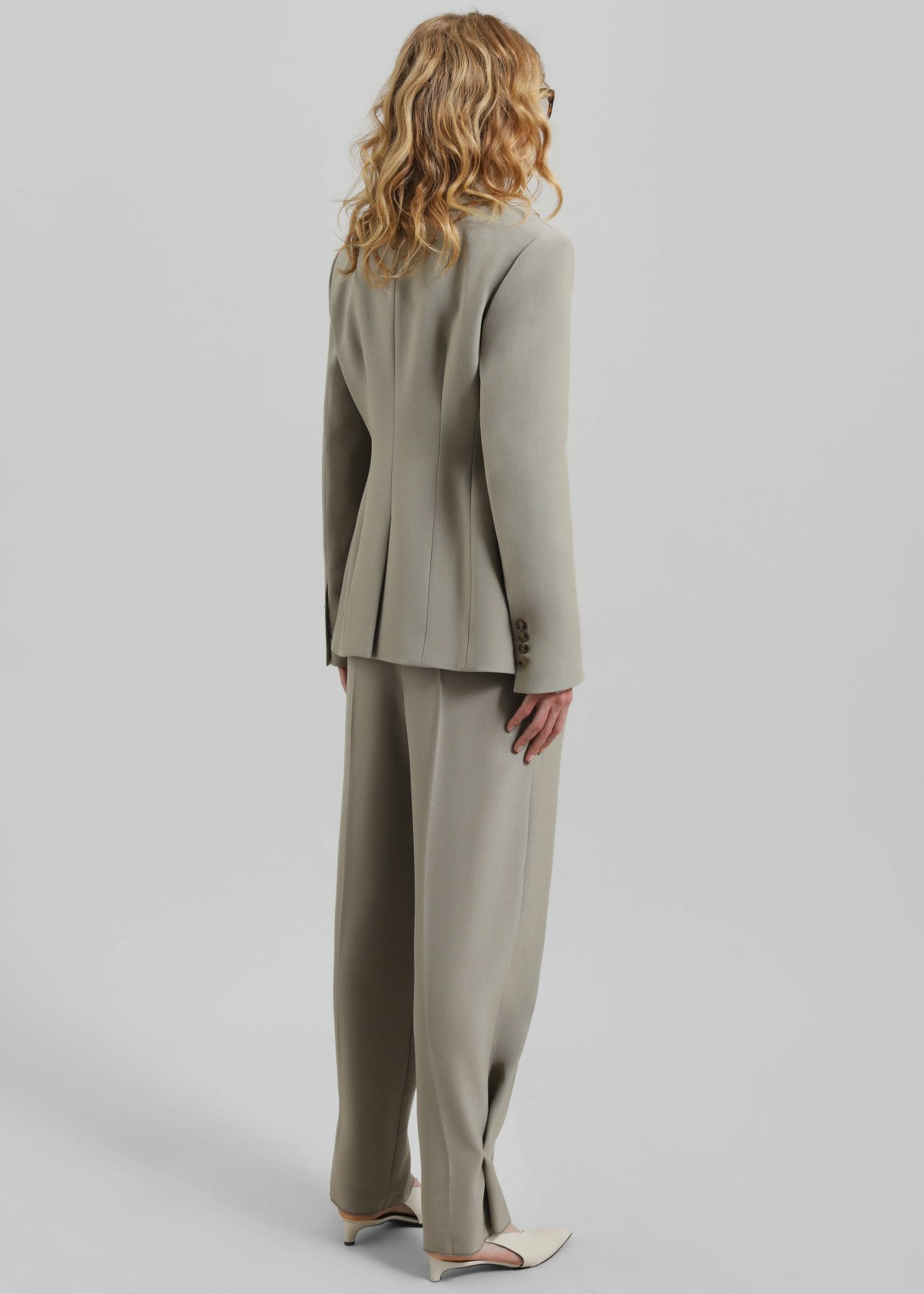 Dina Double Breasted Blazer - Light Taupe