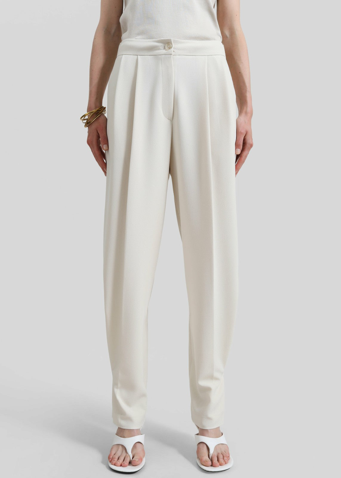 Dina Pleated Trousers - Cream
