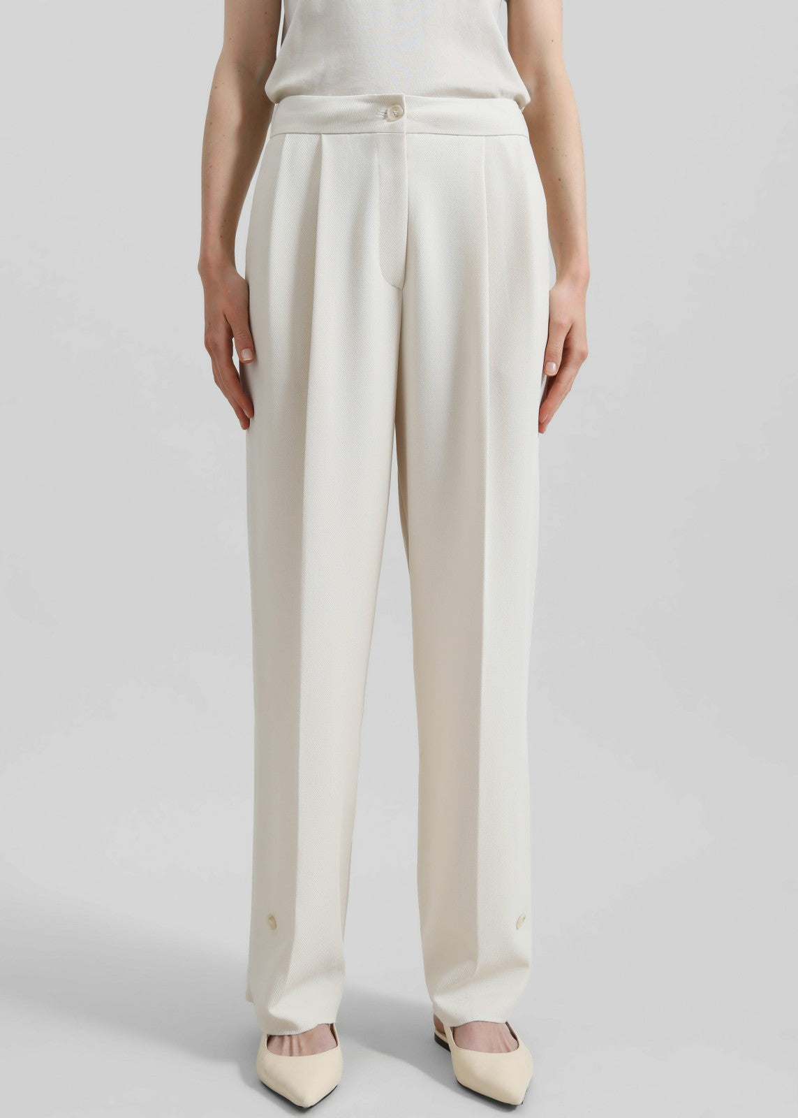 Dina Pleated Trousers - Cream