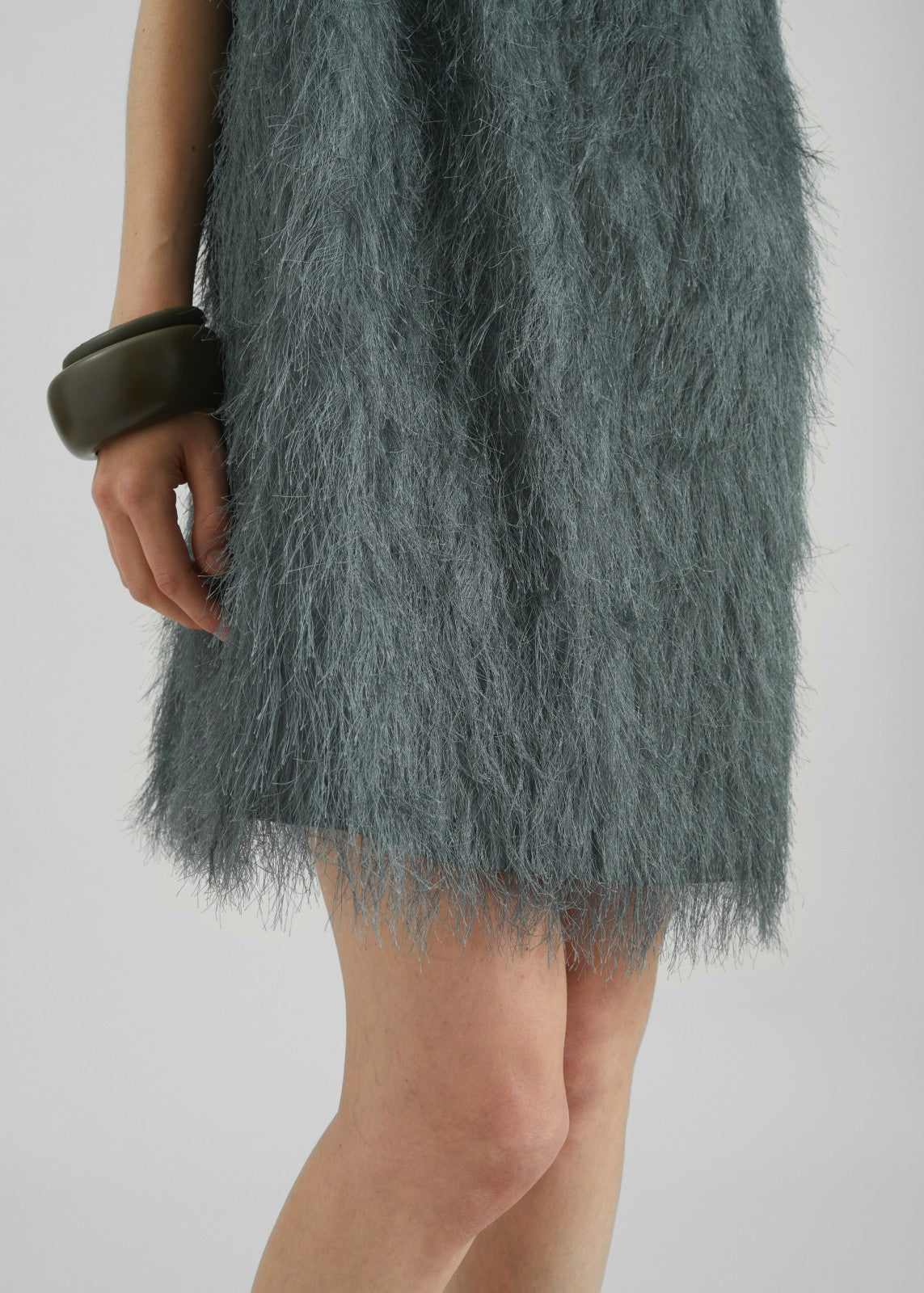 Biarritz Fringed Mini Dress - Storm Grey
