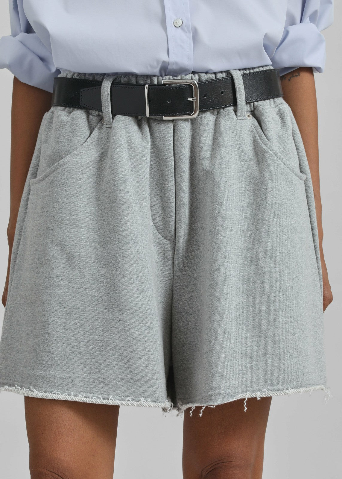 Soria Cotton Shorts - Grey