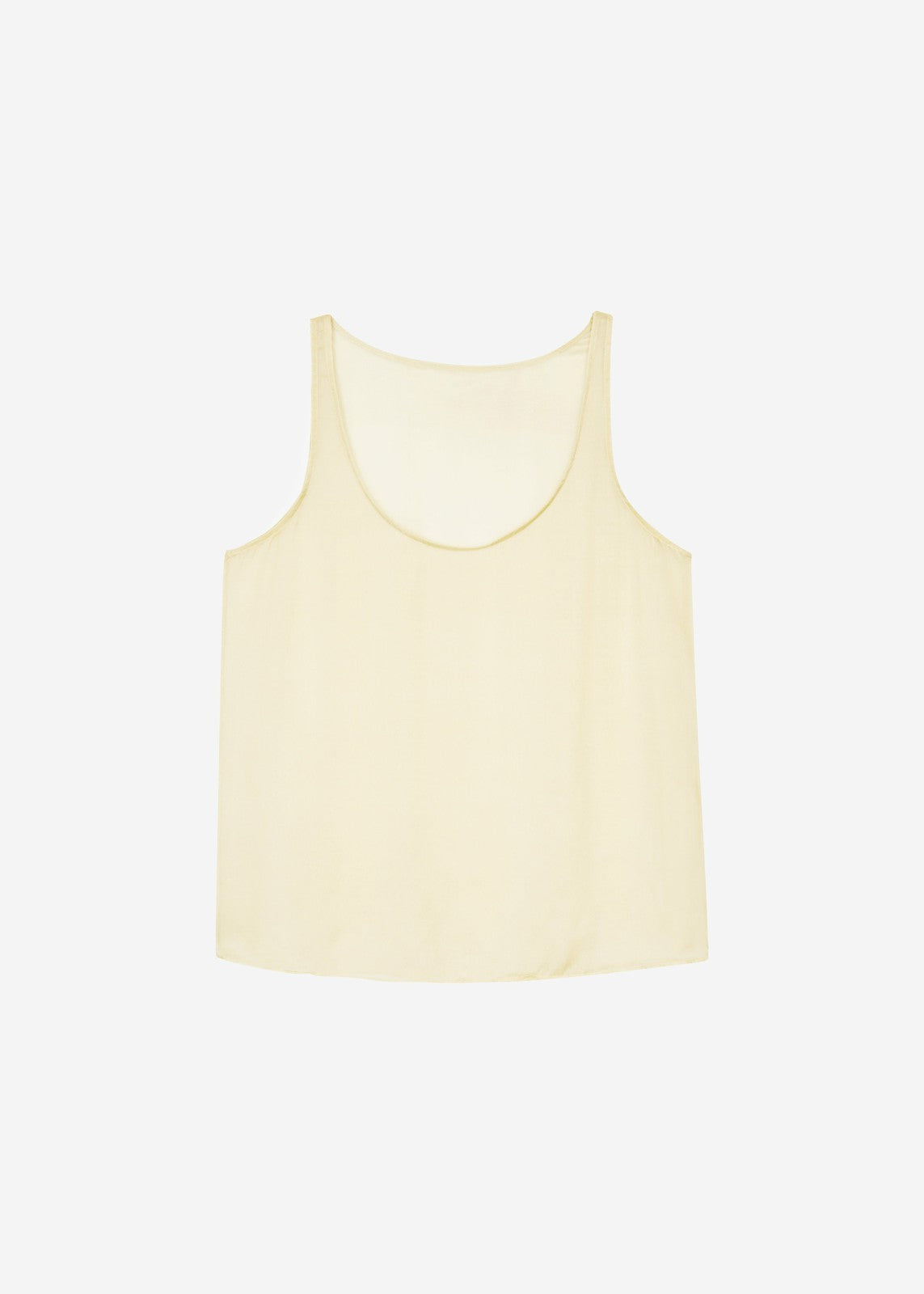 Oria Sheer Silk Chiffon Tank - Pale Yellow