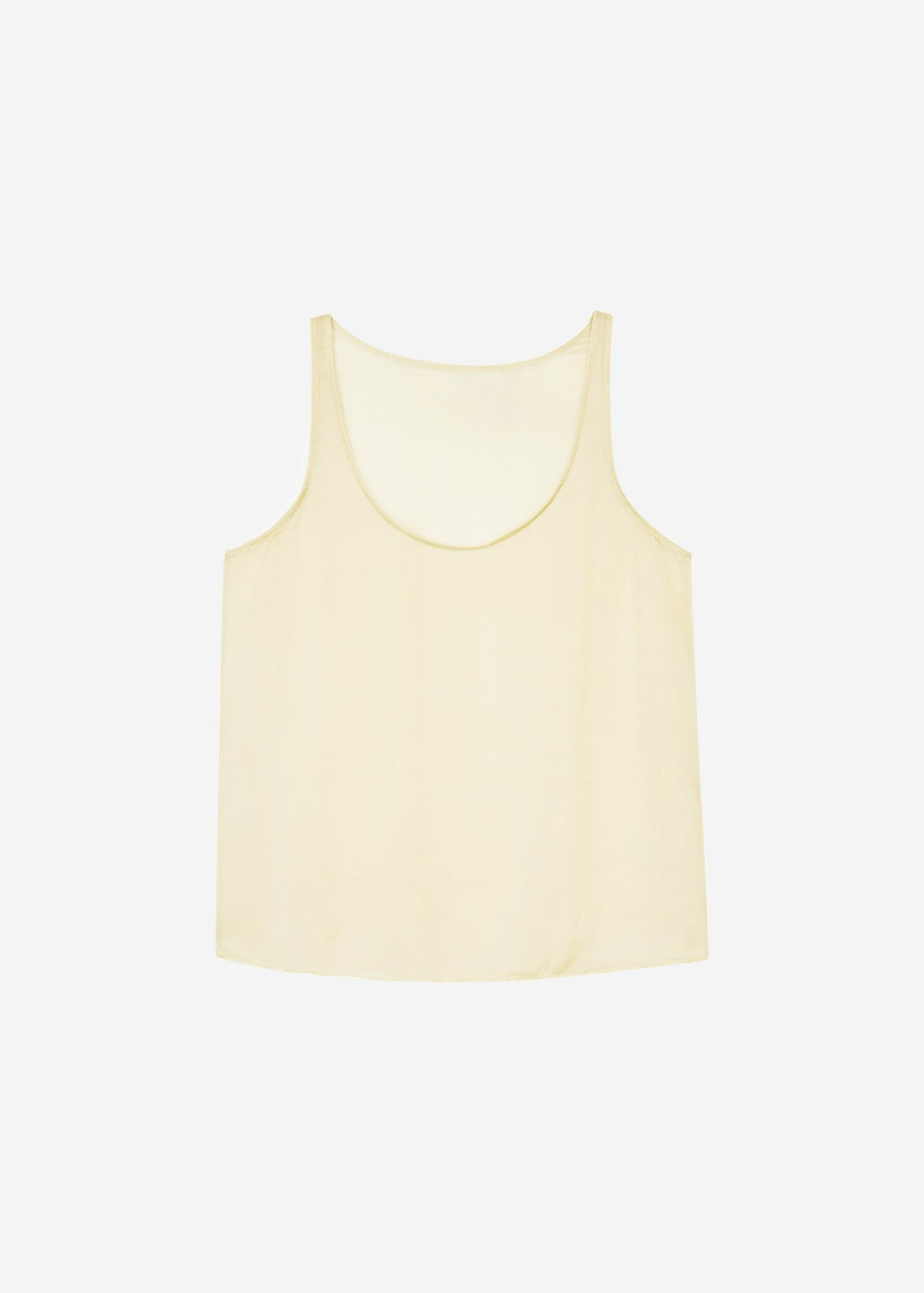 Oria Sheer Silk Chiffon Tank - Pale Yellow
