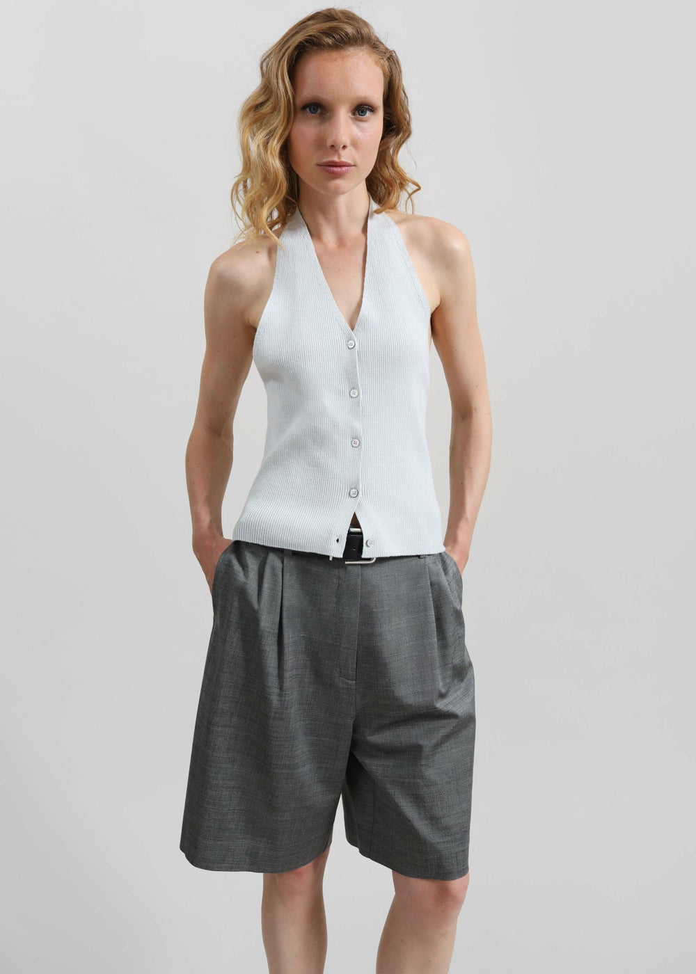 Himi Knit Halter Top - Stone