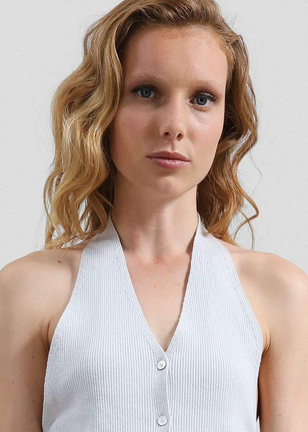 Himi Knit Halter Top - Stone