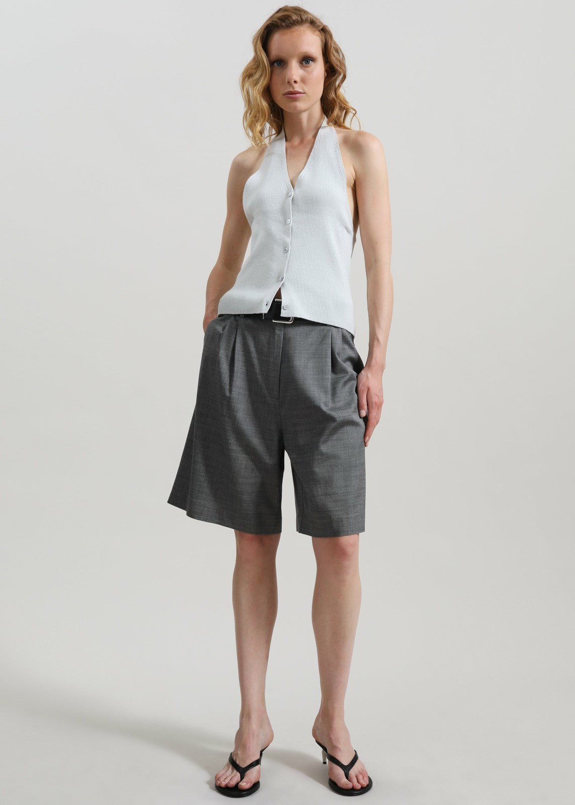 Himi Knit Halter Top - Stone