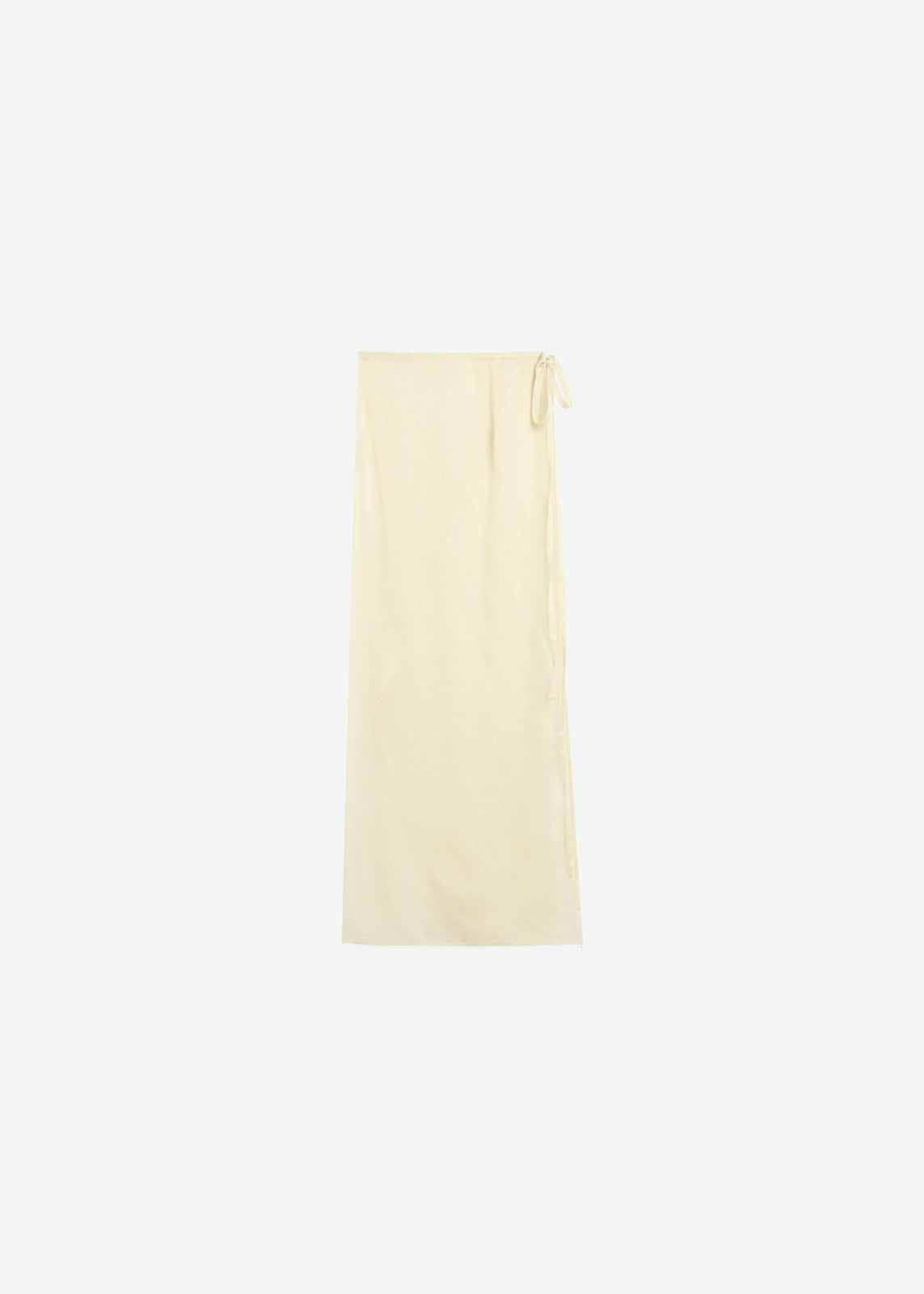 Oria Sheer Silk Chiffon Wrap Skirt - Pale Yellow