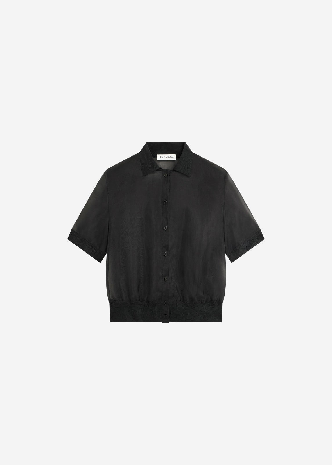 Tavy Cropped Sheer Shirt - Black