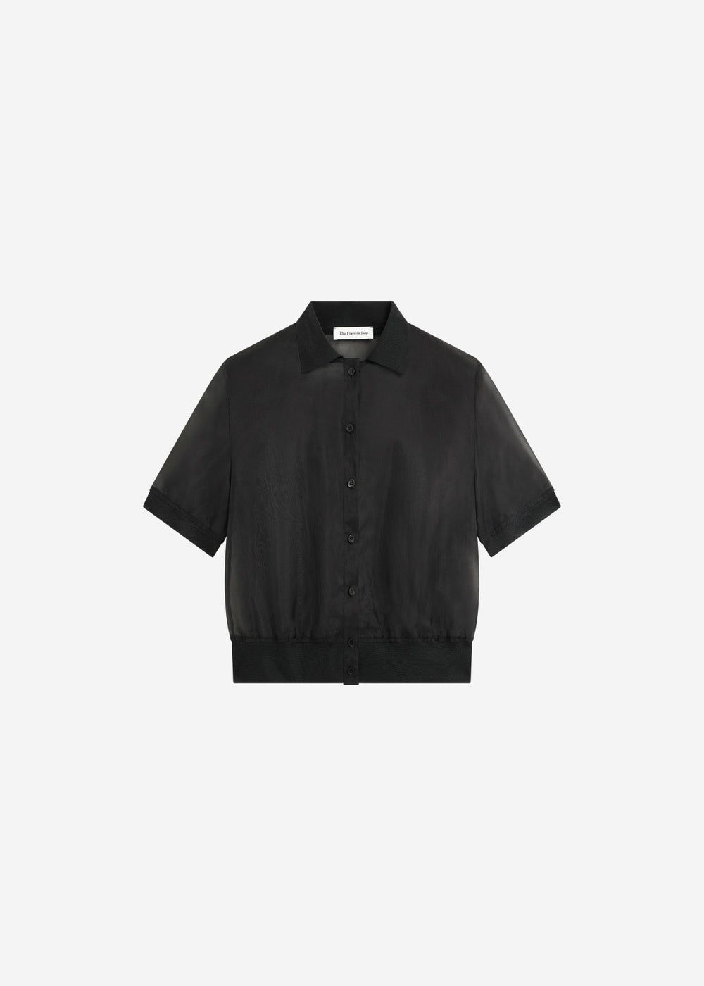 Tavy Cropped Sheer Shirt - Black