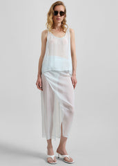 Oria Sheer Silk Chiffon Tank - Pale Blue