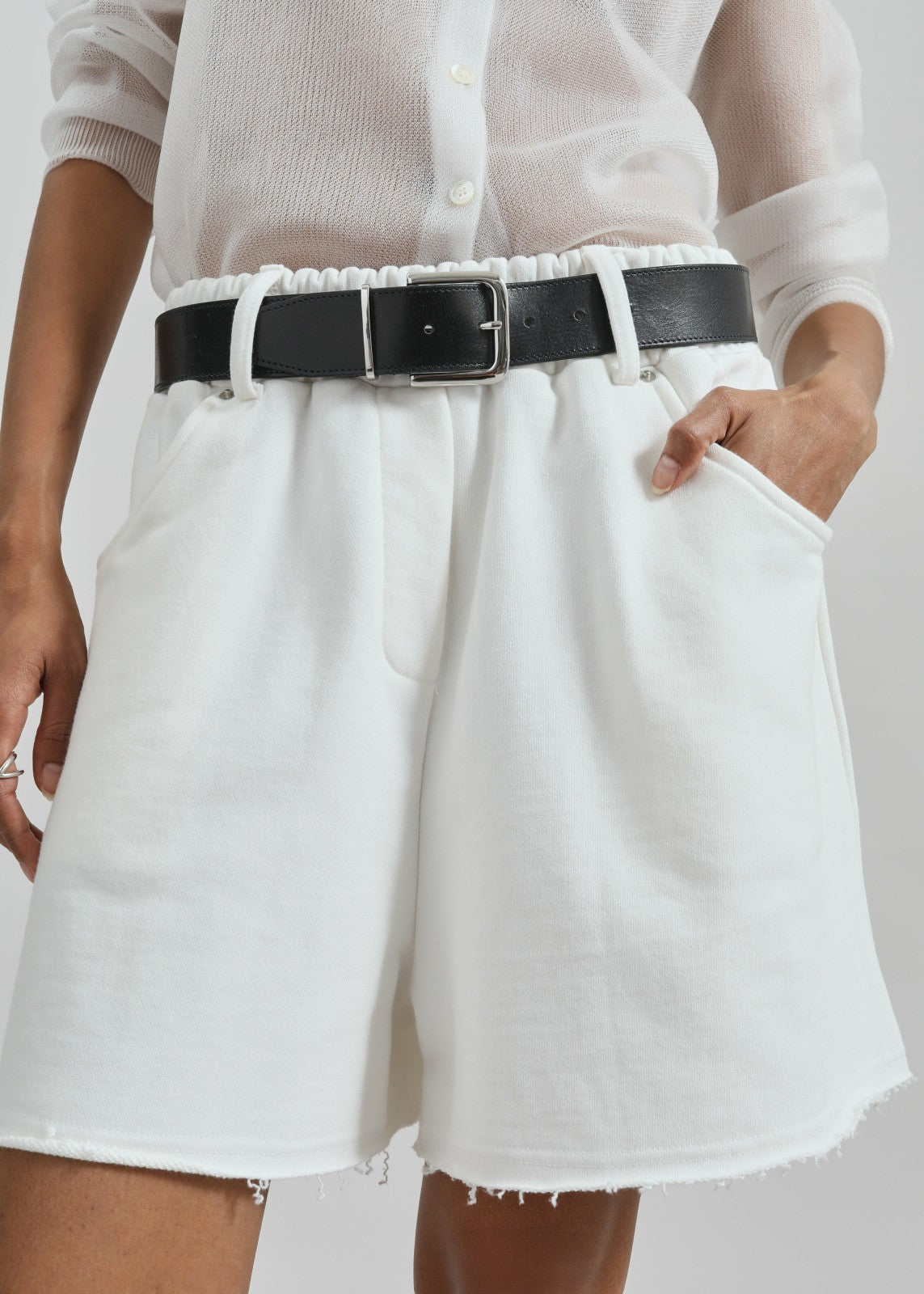 Soria Cotton Shorts - White