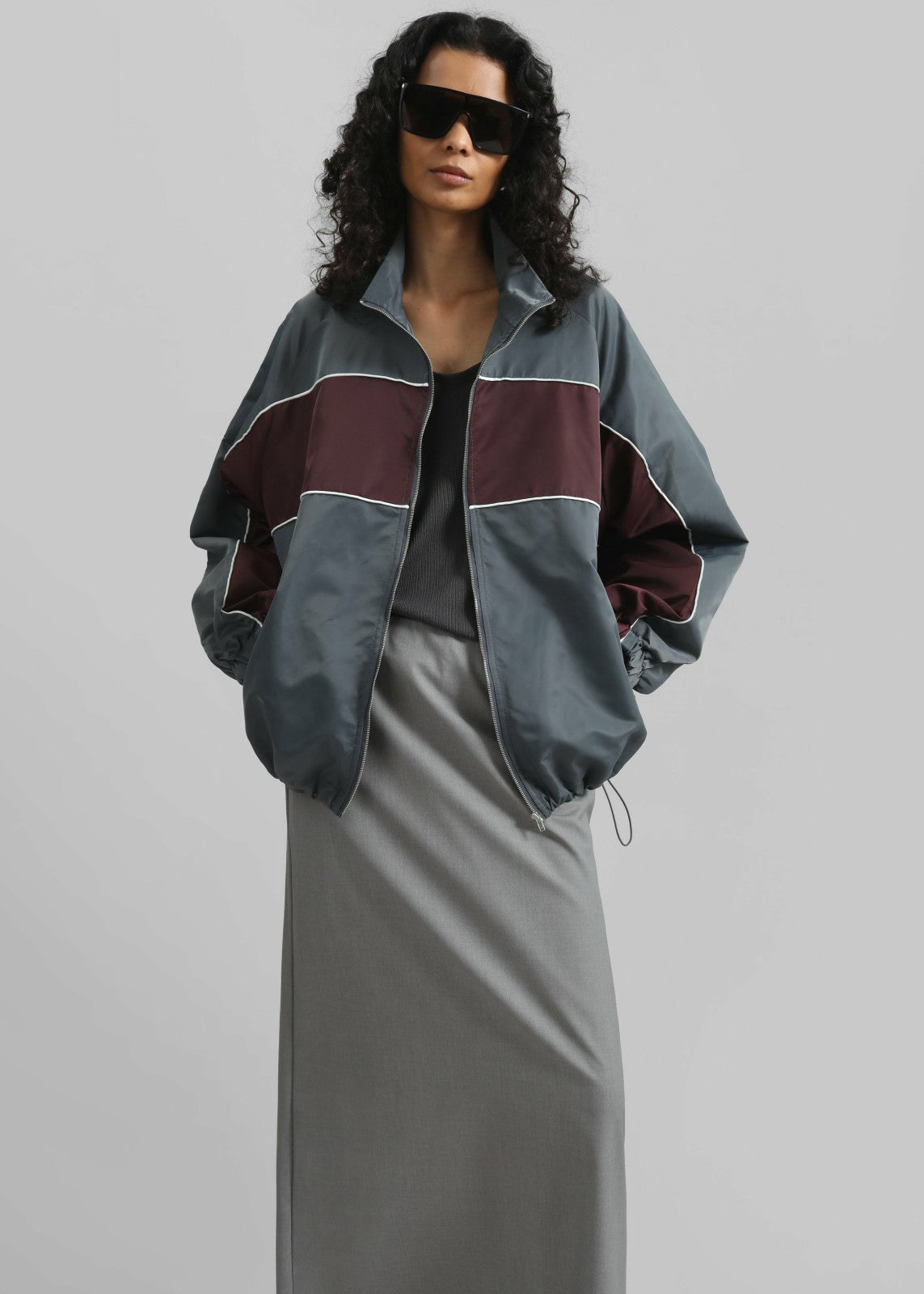 Treviso Colorblock Track Jacket - Slate Grey