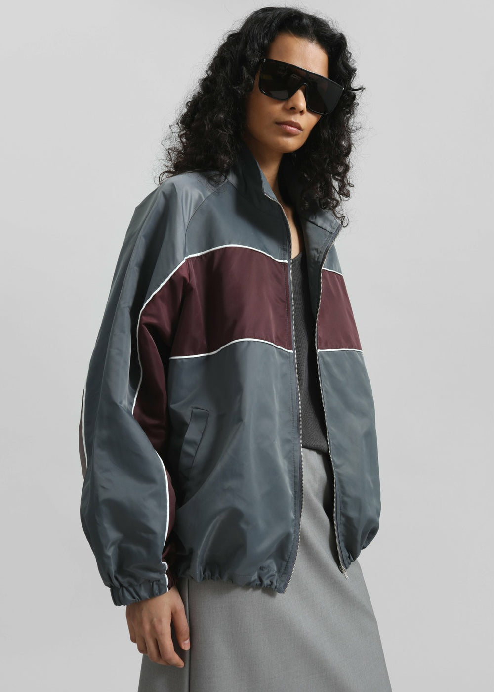Treviso Colorblock Track Jacket - Slate Grey