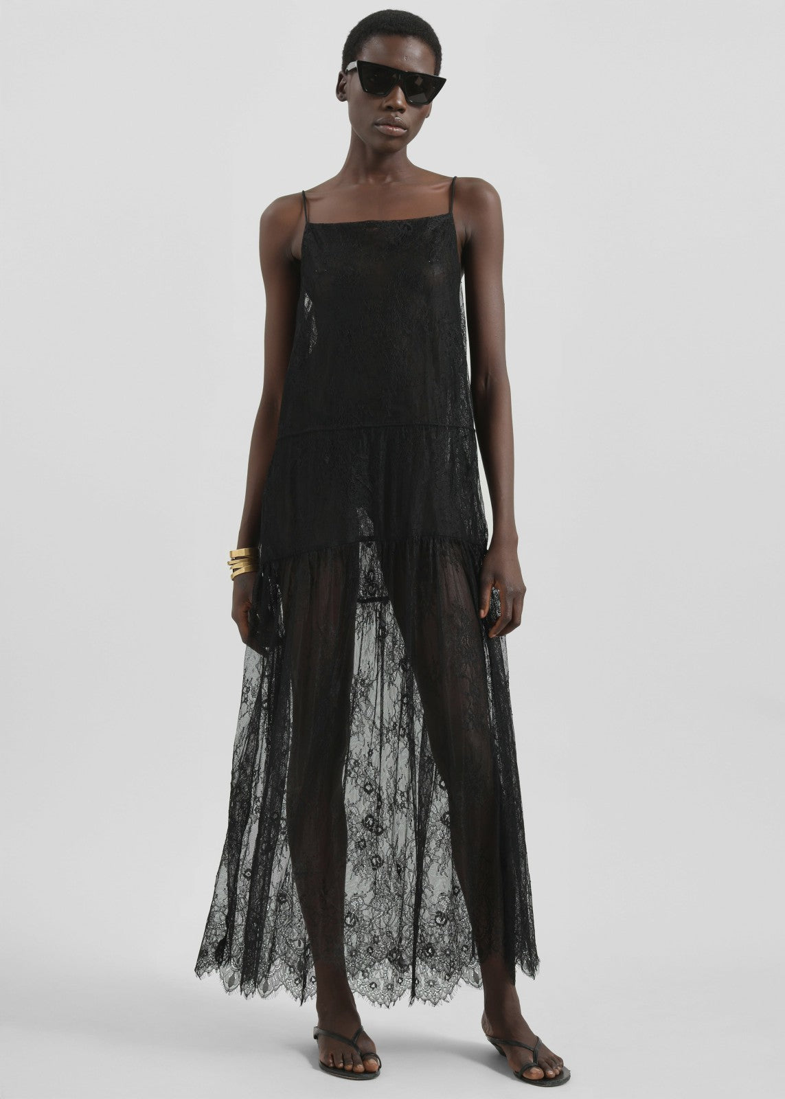 Calvi Maxi Lace Dress - Black