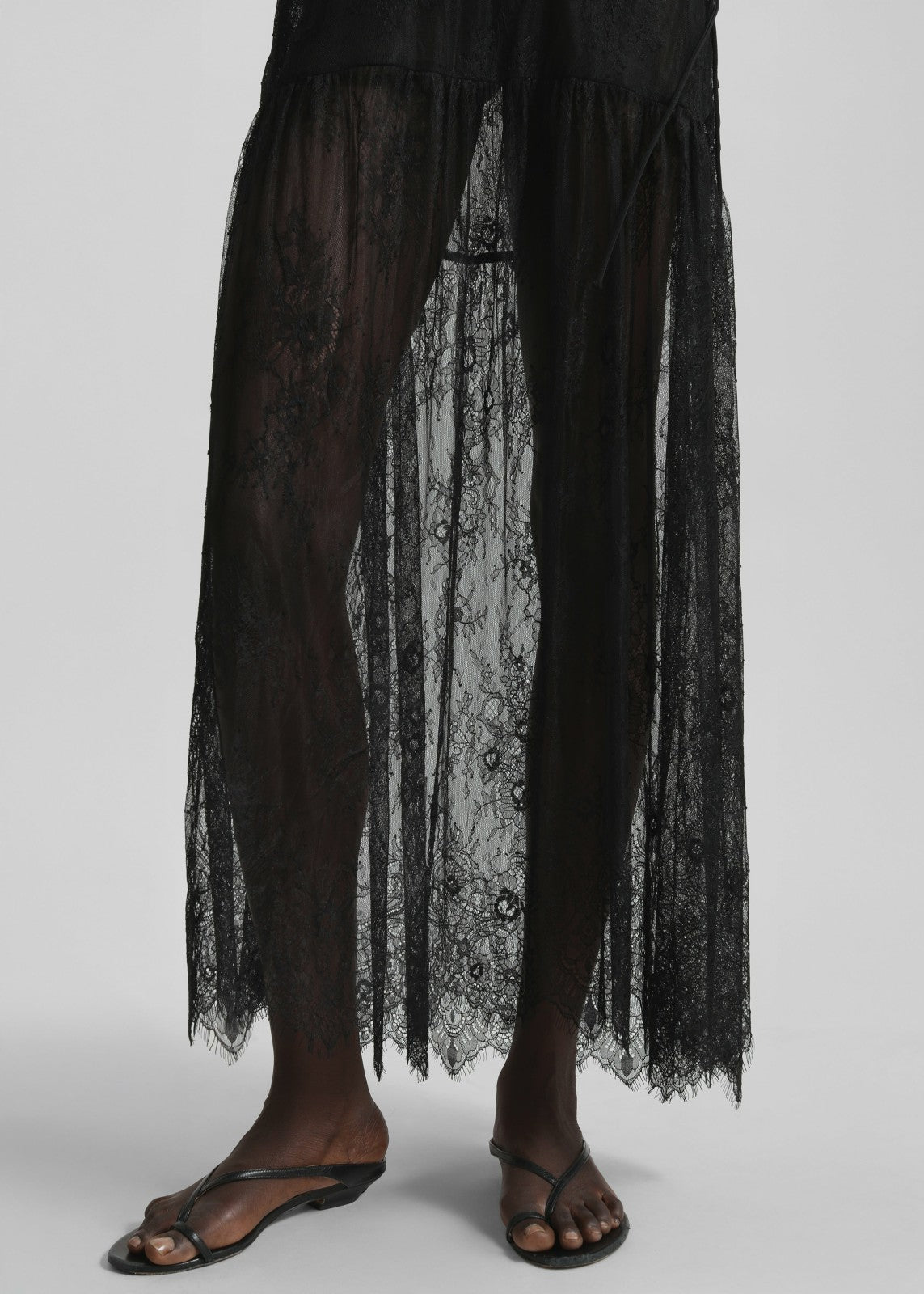 Calvi Maxi Lace Dress - Black
