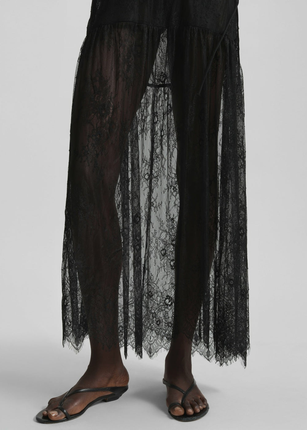 Calvi Maxi Lace Dress - Black