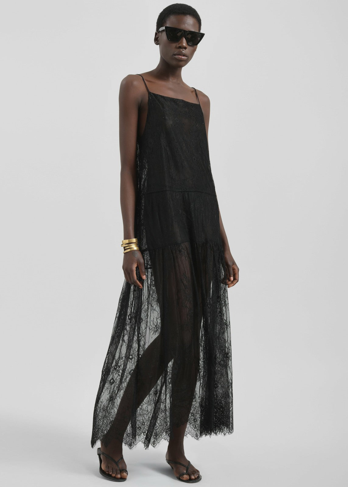 Calvi Maxi Lace Dress - Black