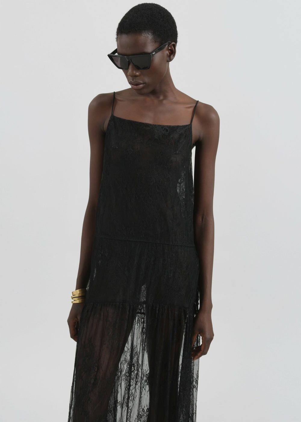 Calvi Maxi Lace Dress - Black
