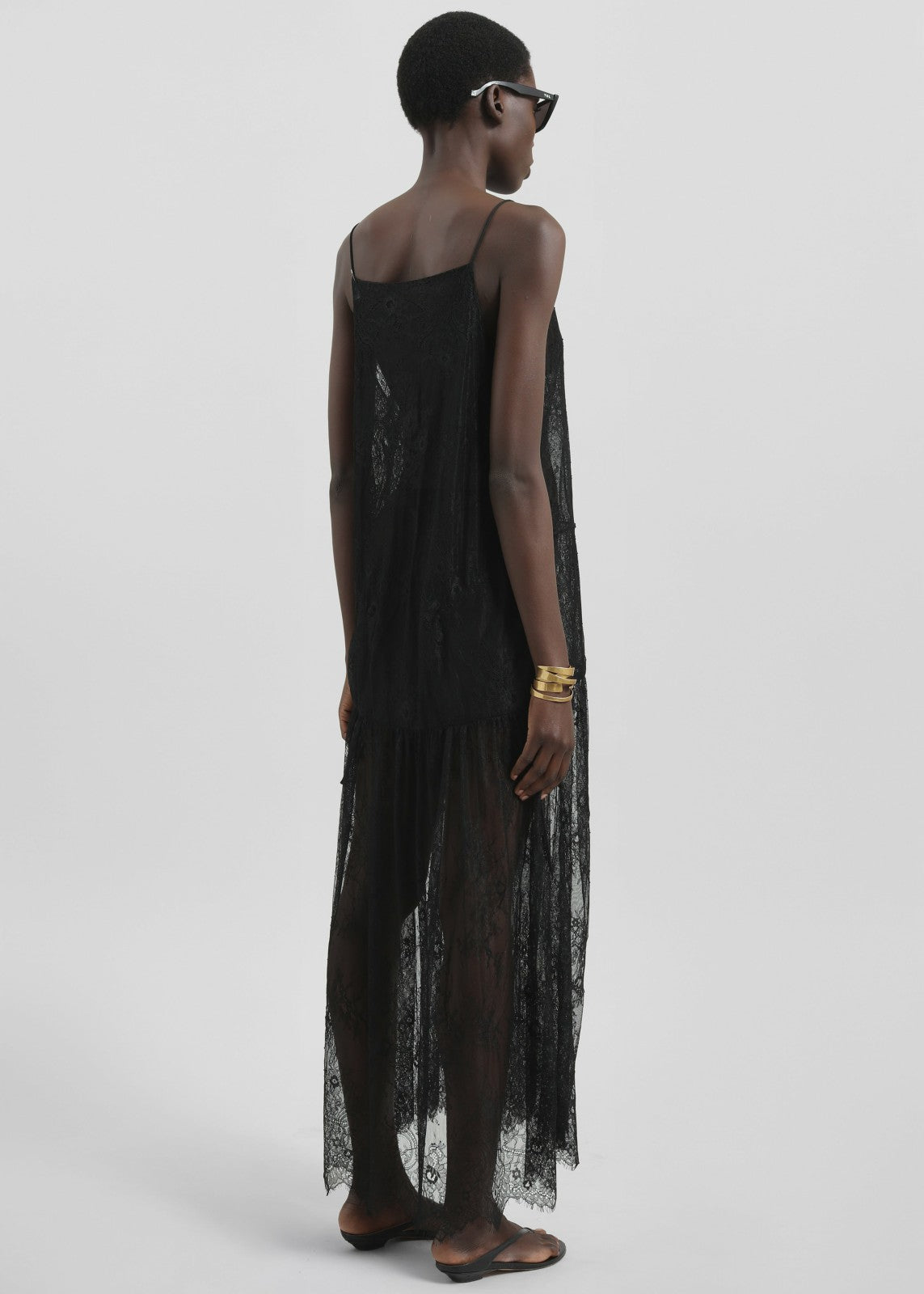 Calvi Maxi Lace Dress - Black