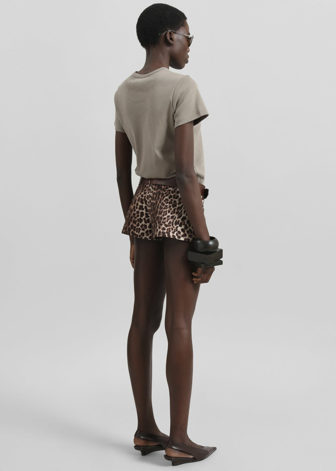 Roma Leopard Print Hot Pants - Brown
