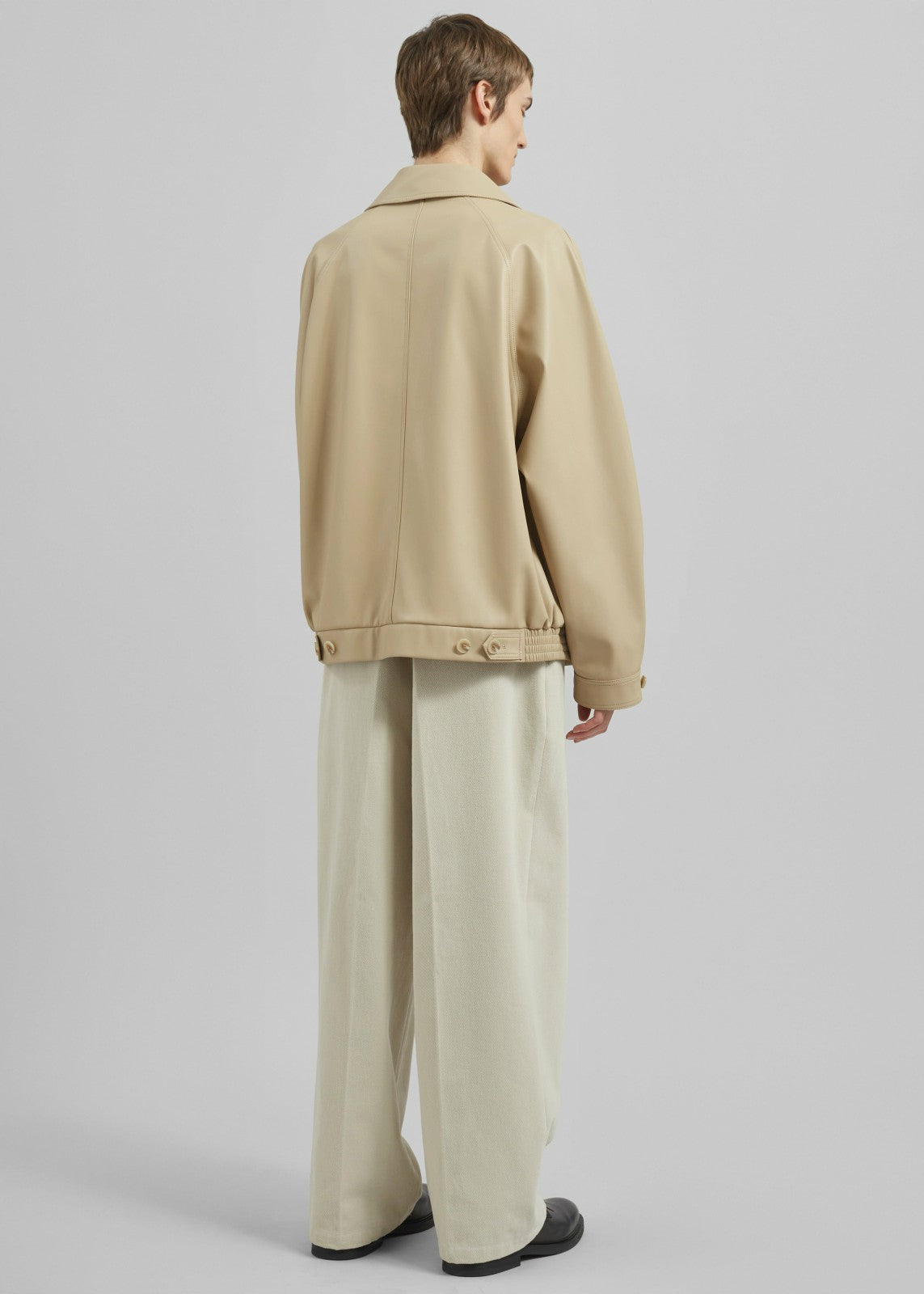 Roisin Faux Leather Jacket - Beige
