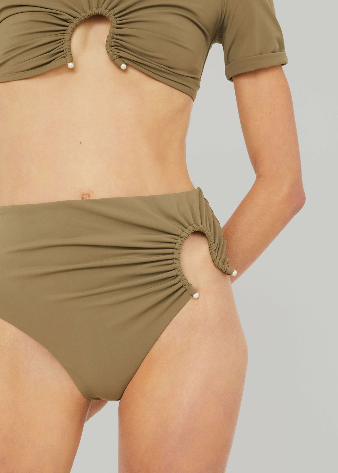 Christopher Esber Ruched Crescent Swim Tee - Eucalypt