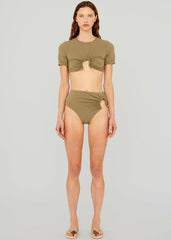 Christopher Esber Ruched Crescent Swim Tee - Eucalypt