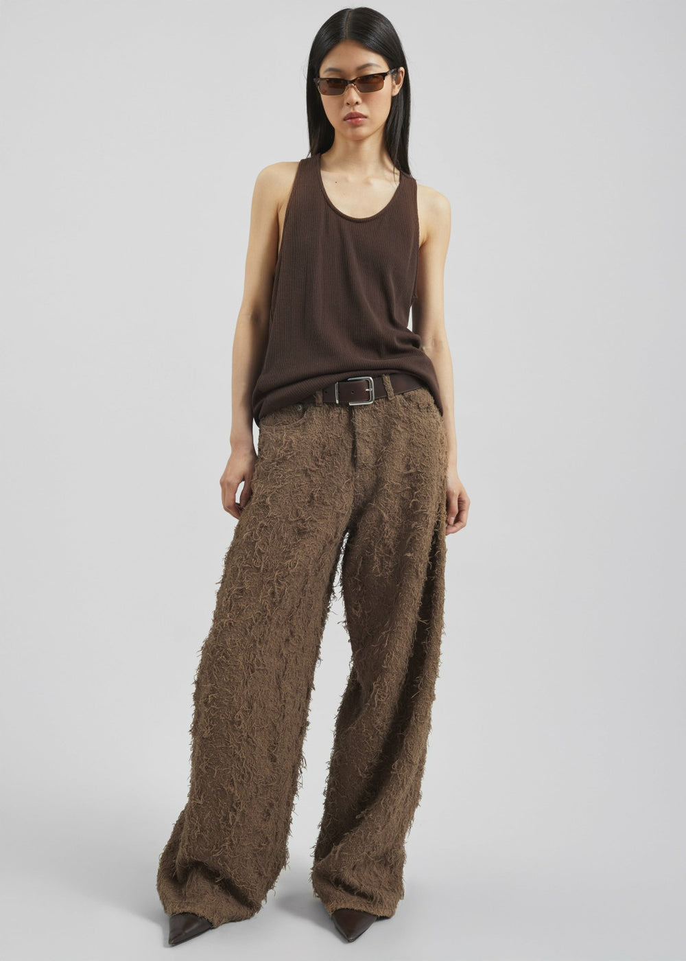Haikure Bethany Fur Denim Pants - Camel