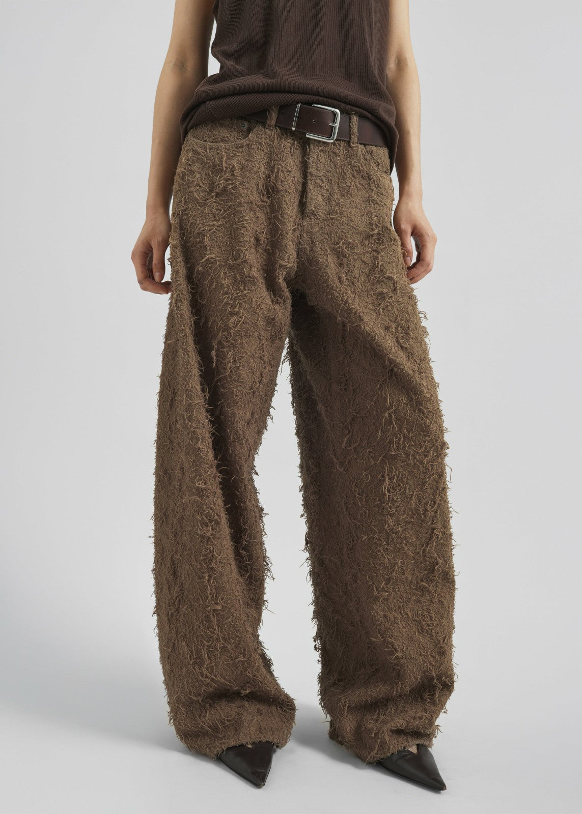 Haikure Bethany Fur Denim Pants - Camel