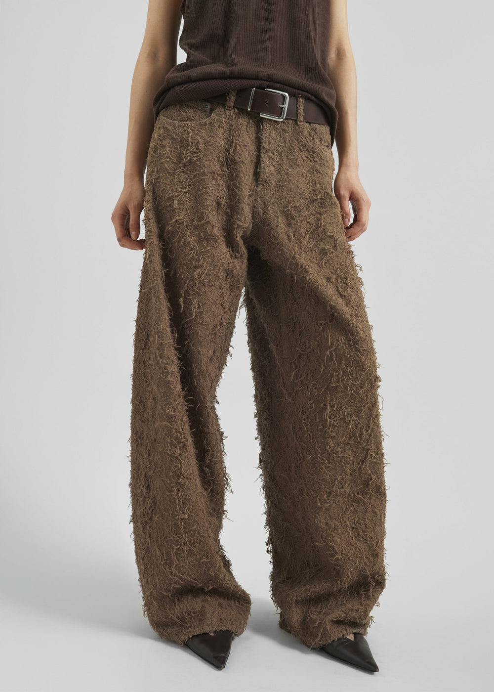 Haikure Bethany Fur Denim Pants - Camel