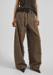Haikure Bethany Fur Denim Pants - Camel