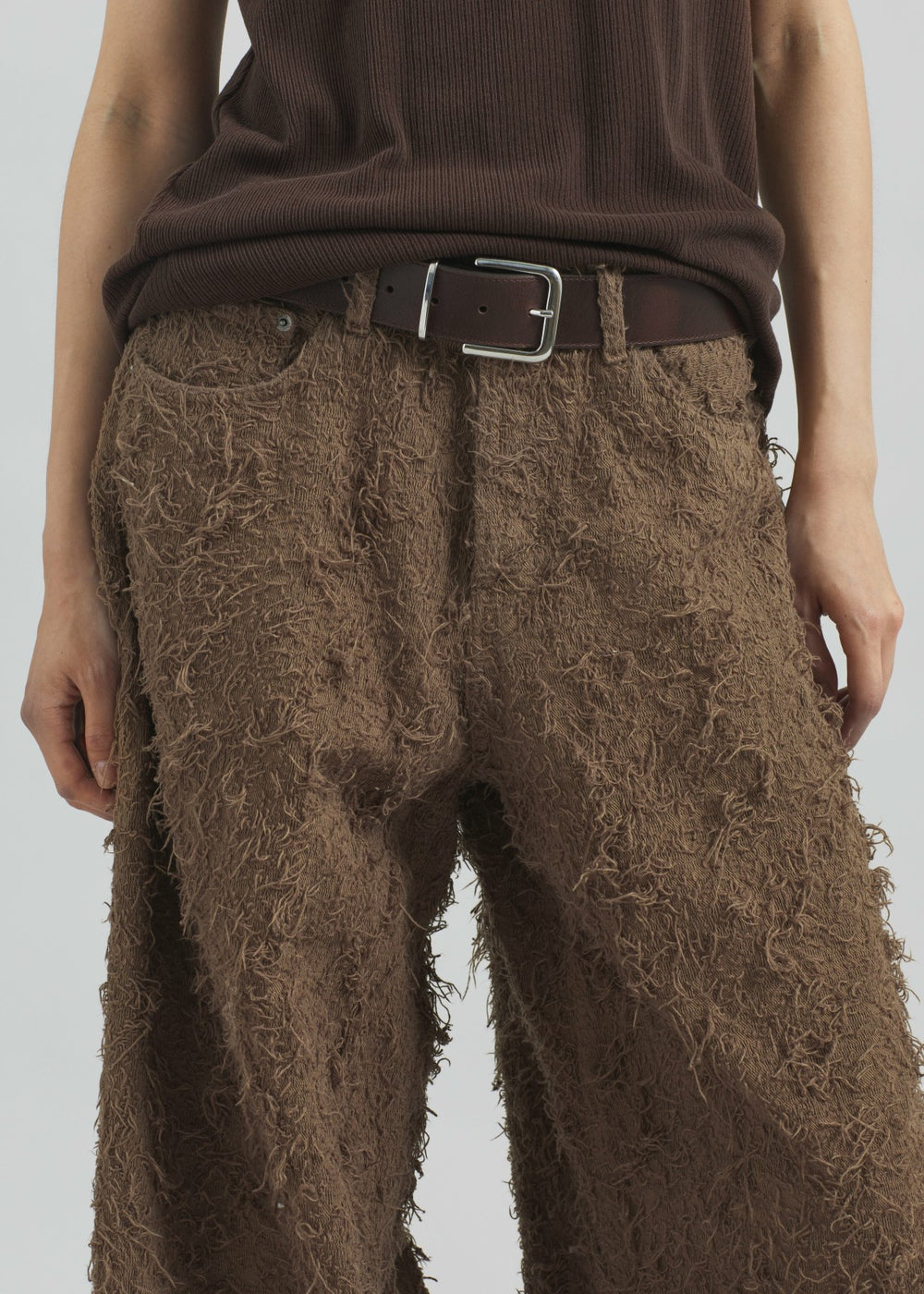 Haikure Bethany Fur Denim Pants - Camel
