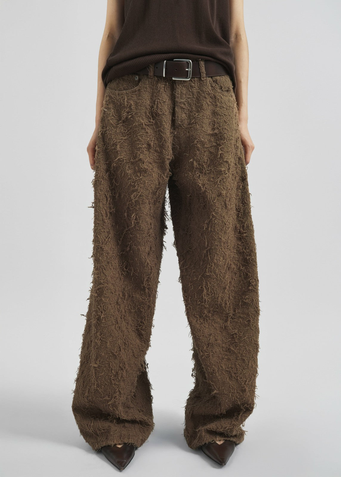 Haikure Bethany Fur Denim Pants - Camel