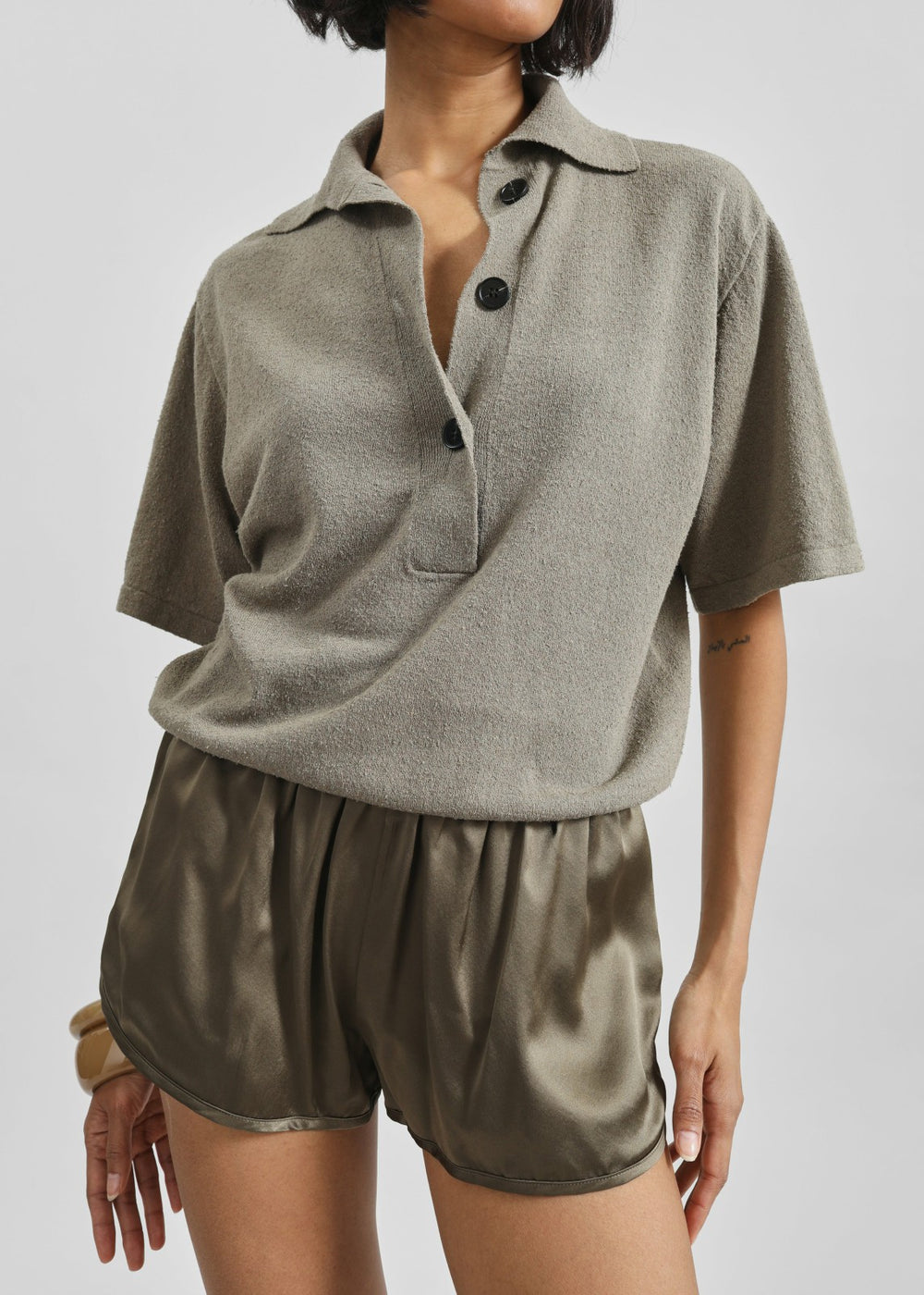 Christopher Esber Straccio Knitted Clean Polo - Eucalypt