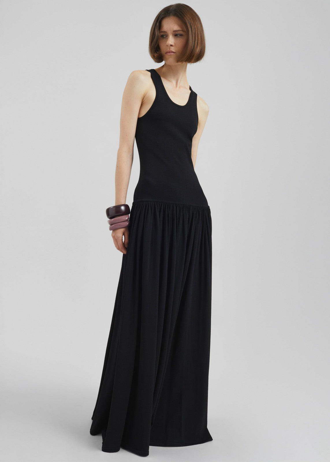 Loulou de Saison Jada Long Jersey Dress - Black