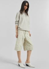Haikure New Becky Fur Denim Shorts - Ecru