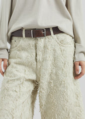 Haikure New Becky Fur Denim Shorts - Ecru