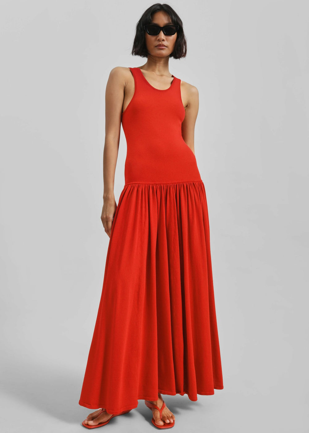 Loulou de Saison Jada Long Jersey Dress - Red