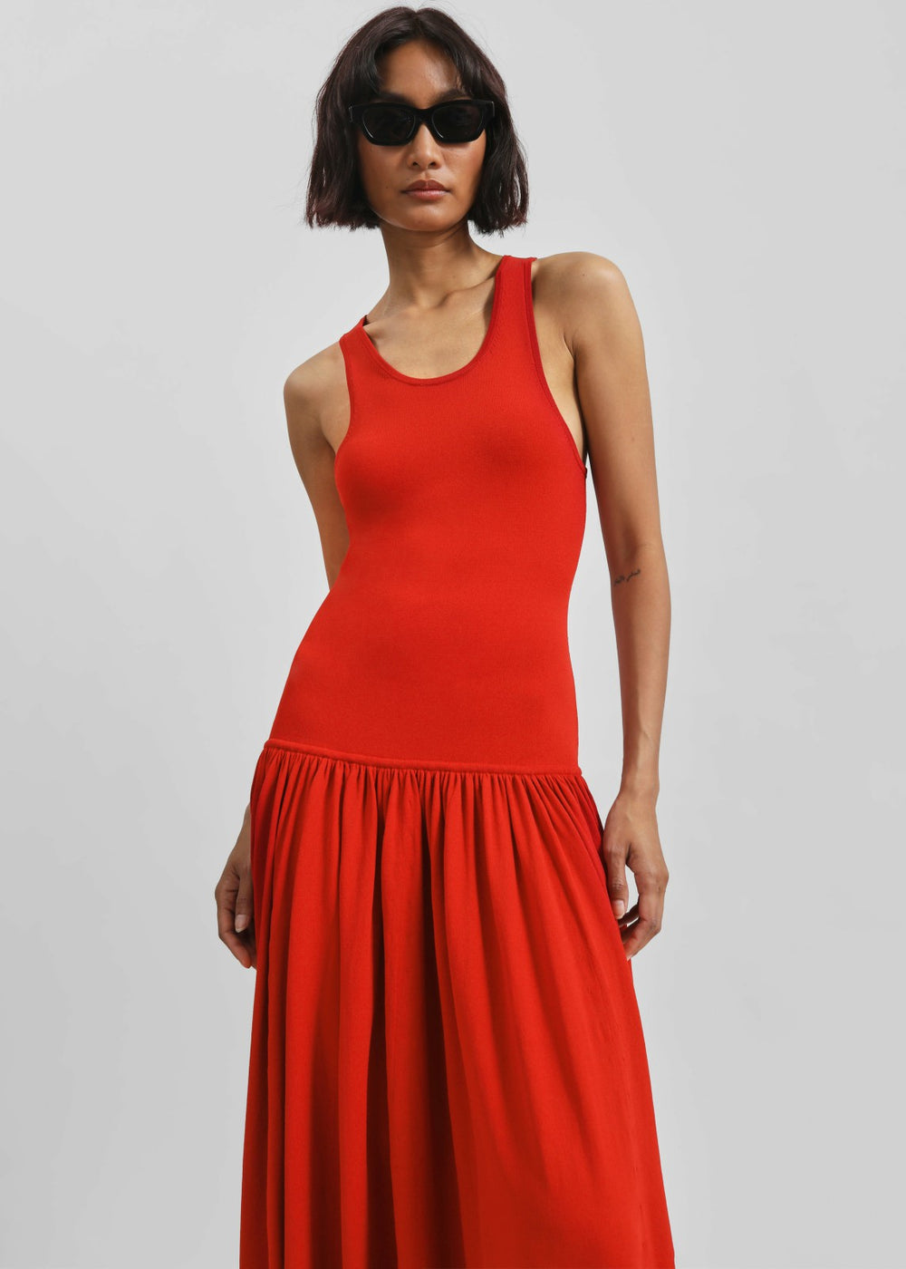 Loulou de Saison Jada Long Jersey Dress - Red