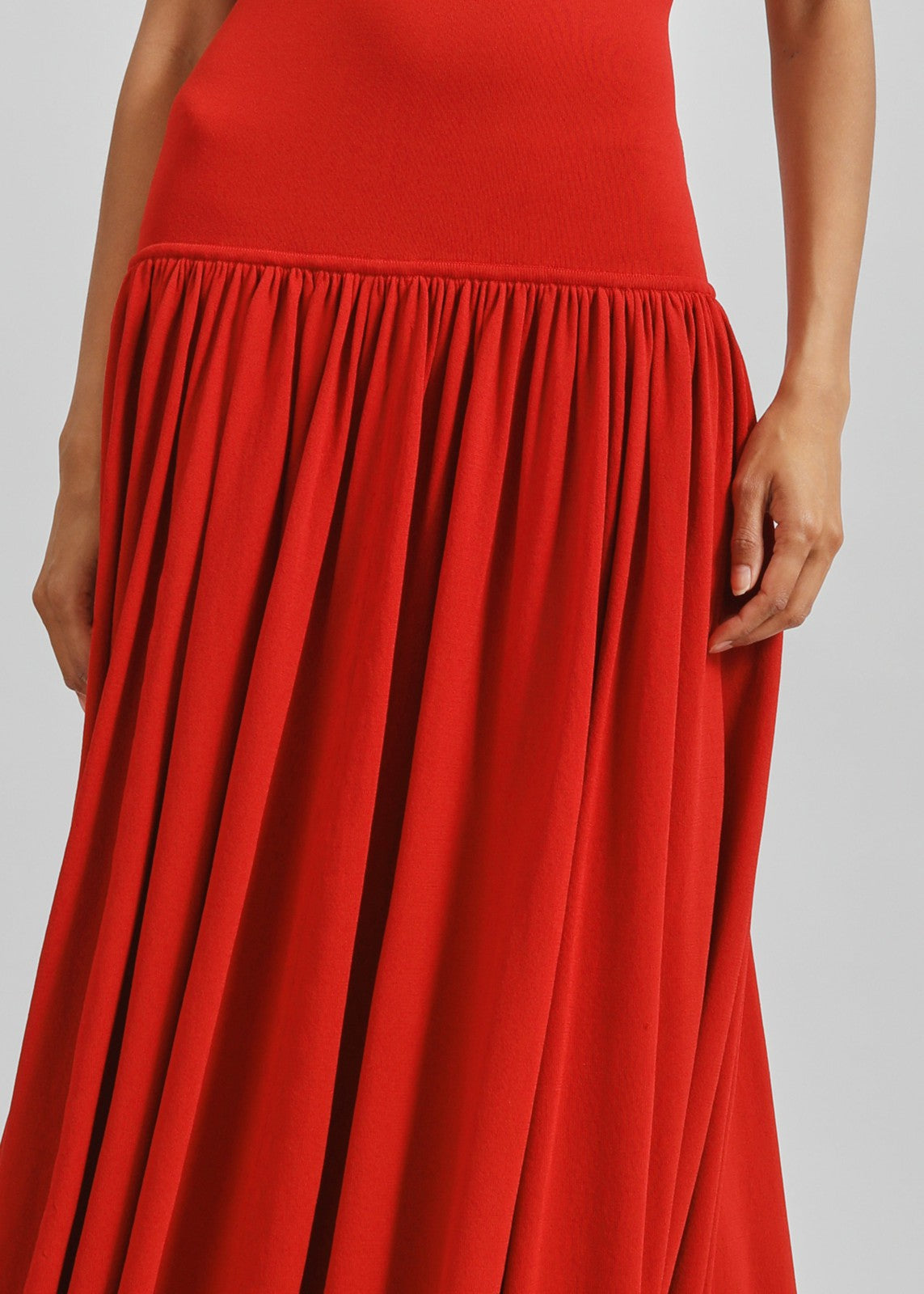 Loulou de Saison Jada Long Jersey Dress - Red