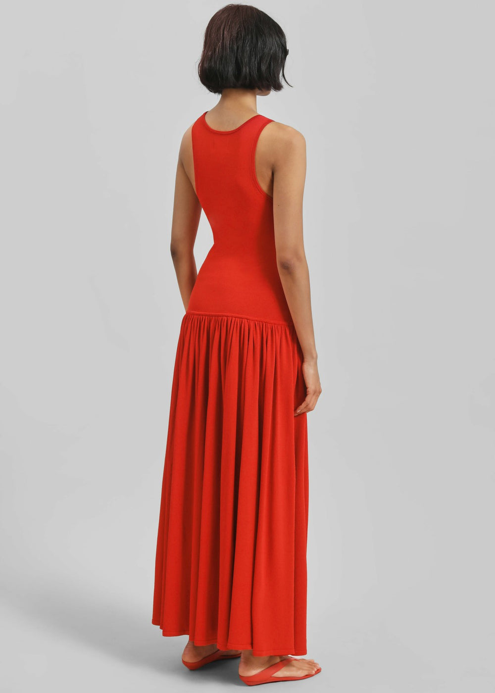 Loulou de Saison Jada Long Jersey Dress - Red