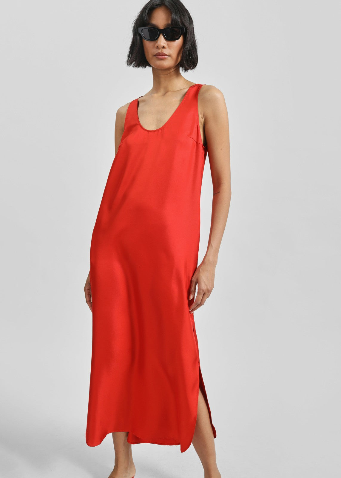 Loulou de Saison Nada Silk Long Dress - Red
