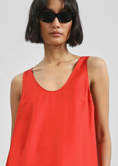 Loulou de Saison Nada Silk Long Dress - Red