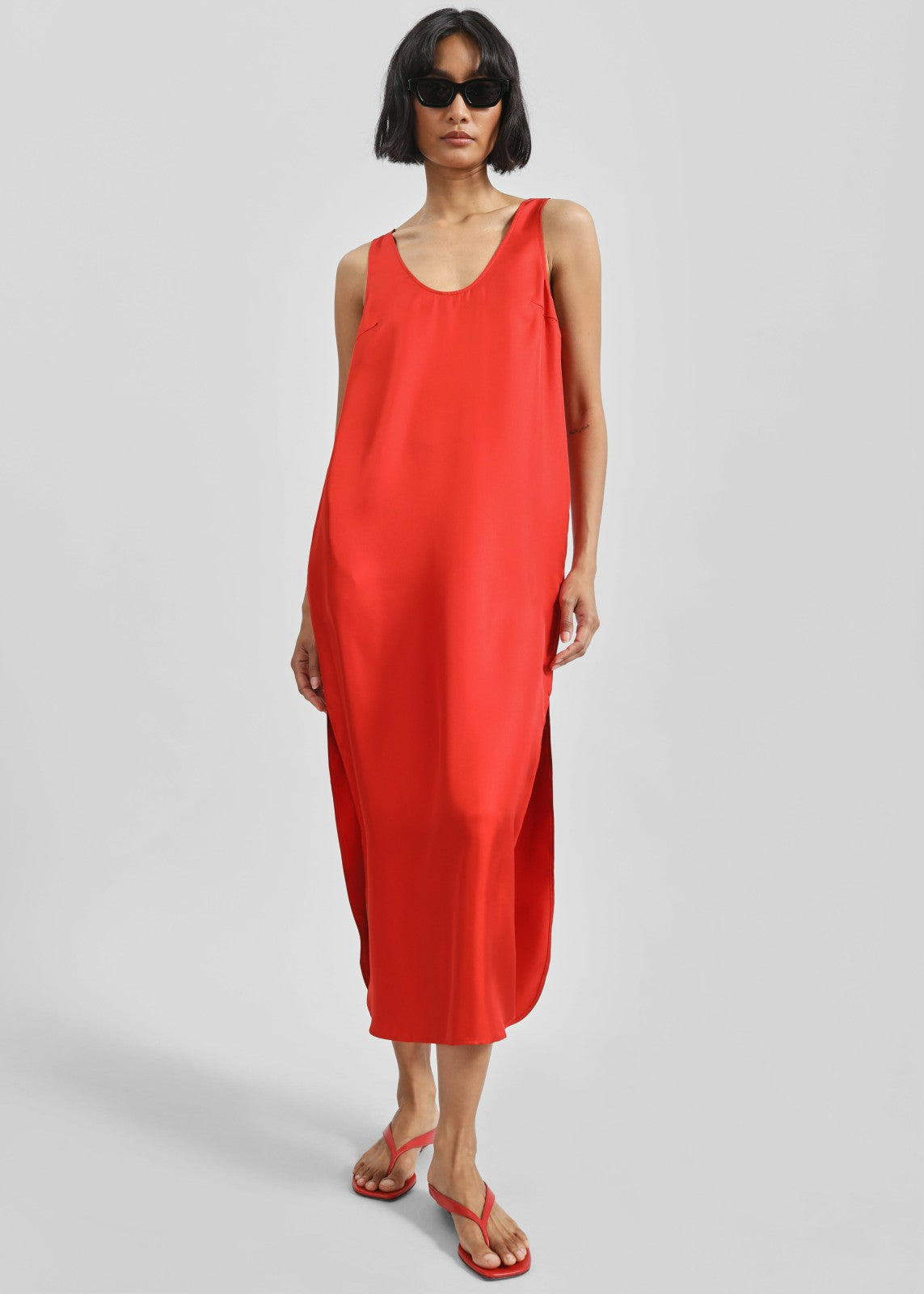 Loulou de Saison Nada Silk Long Dress - Red
