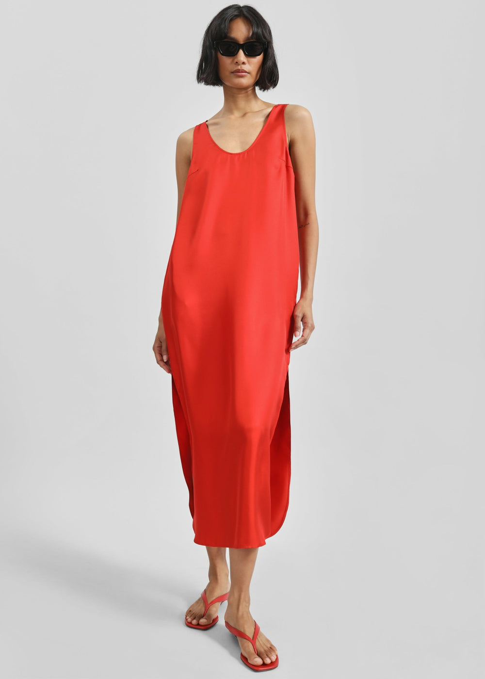 Loulou de Saison Nada Silk Long Dress - Red