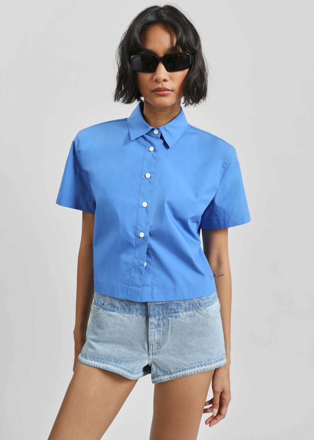 Christopher Esber Reconstruct Denim Micro Shorts - Indigo