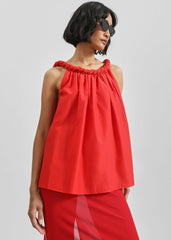 Loulou de Saison Garino Gathered Top - Red