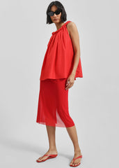 Loulou de Saison Garino Gathered Top - Red