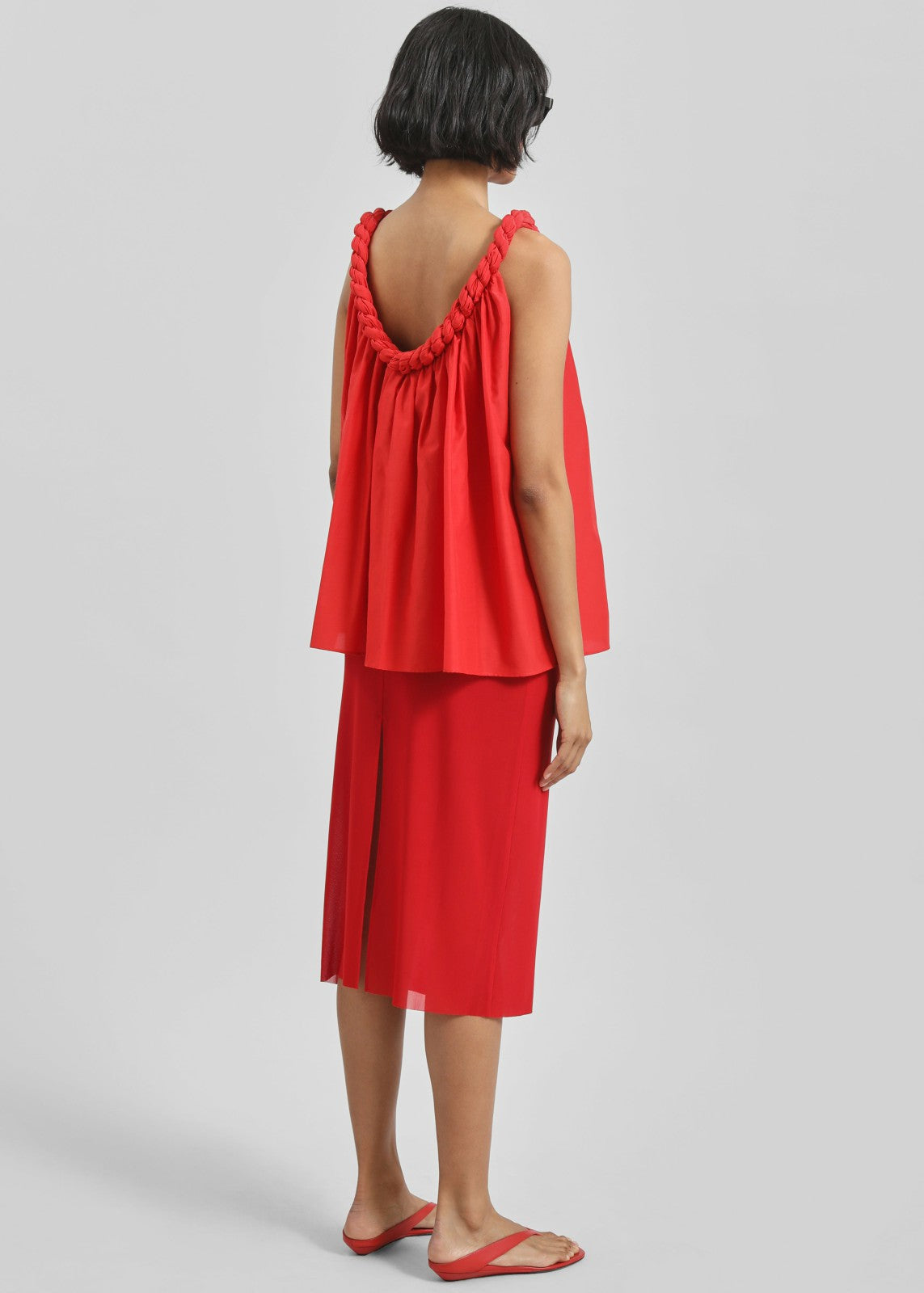 Loulou de Saison Garino Gathered Top - Red